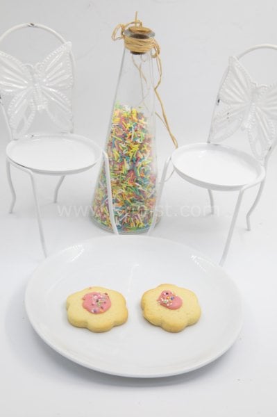 Pembe Mavi Çiçek Kurabiye