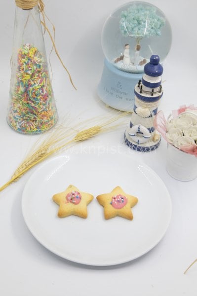 Pembe Mavi Yıldız Kurabiye