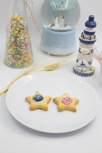 Pembe Mavi Yıldız Kurabiye